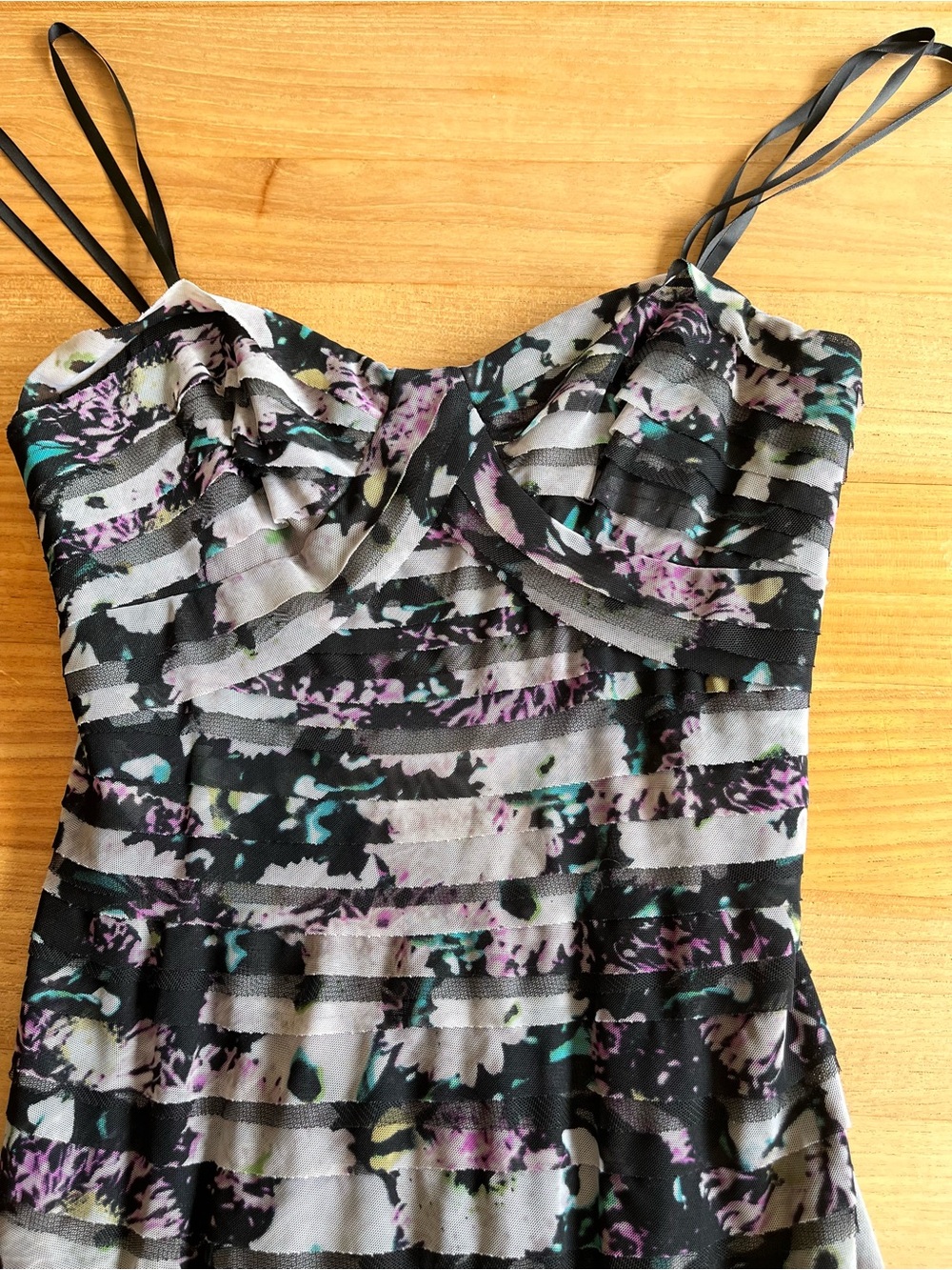 BCBG Max Azria Strapless Floral Maxi Dress 2 - Picture 4 of 6